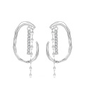 Dainty White CZ Zircon Silver 925 Unique Earrings